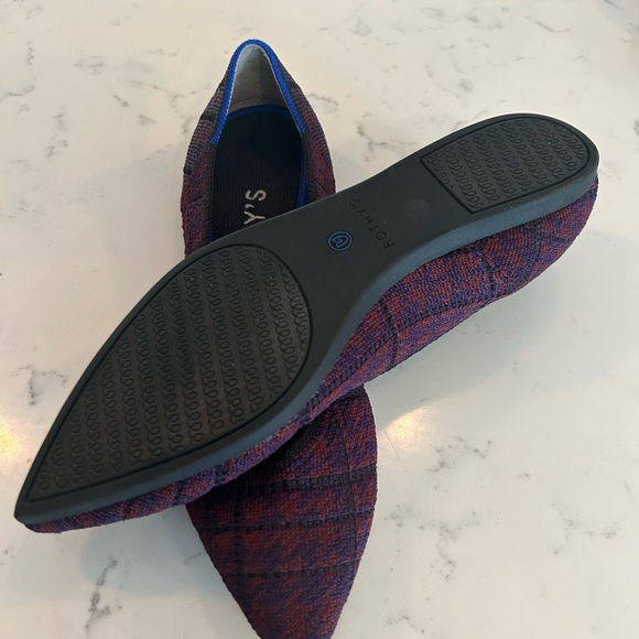 Rothy’s The Point Cranberry Plaid Flats - Picture 3 of 6